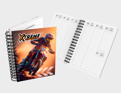 Agenda Semanal A5 2025 Capa Maleável 58 Páginas 14,95x21cm (Supremo 300g Verniz Total Frente) - 4x0 - 5 unid