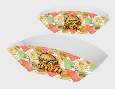 Embalagem Multiuso Barca Papel Alimentício 270g com Película Antigordura 12,5x6x8cm - 4x0 - 100 unid