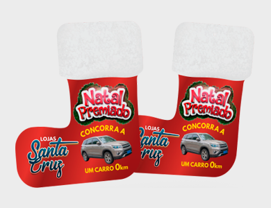 Móbile Bota de Papai Noel Grande PVC 0,3 mm Verniz Total Frente e Verso 35,6x43,4 cm - 4x4 - 500 unid