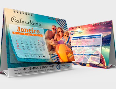 Calendário de Mesa 2025 com Porta Cartões Supremo 300g Sem Verniz 18x25cm - 4x0 - 500 unid
