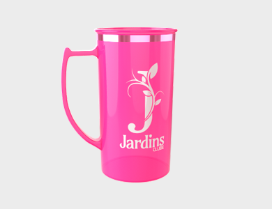Caneca de Chopp Acrílico com Borda Metalizada 400ml - 1 Cor de Impressão - 1x1 - 50 unid