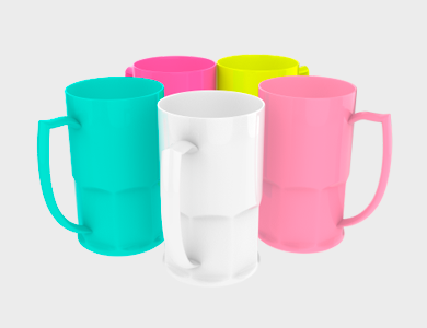 Caneca de Chopp Colorida em Polímero para Sublimação 500ml - 150 unid