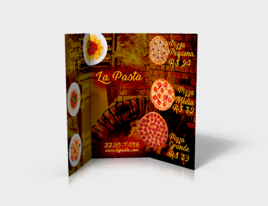 Cardápio com 2 Vinco Kraft 240g Sem Verniz A3 - 1x1 - 100 unid