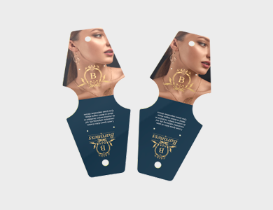 Cartela de Bijuteria Formatos Especiais Couchê 300g Laminação Holográfica 18x5cm - 4x4 - 500 unid