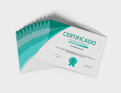 Certificado com Dados Variáveis em Couchê 300g Sem Verniz 15x21cm - 4x0 - 1 unid