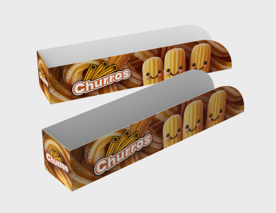 Embalagem para Churros Papel Alimentício 270g com Película Antigordura 15x3x3cm - 4x0 - 1000 unid