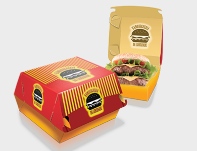 Embalagem para Hambúrguer Grande Supremo 300g Sem Verniz 11x11,5x5cm - 4x0 - 50 unid