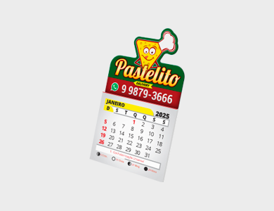 Ímã de Geladeira com Faca Personalizada e Bloco de Calendário 2025 Supremo 8x5cm - 4x0 - 10000 unid