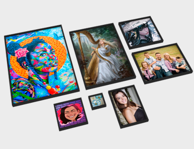 Quadro Decorativo com Moldura Caixa Alta com Vidro Adesivado com Laminação Fosca 30x30cm - 4x0 - 5 unid