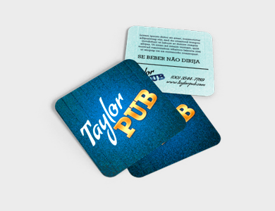 Porta Copos Redondo Couchê 300g Laminação Fosca 8,5x8,5cm - 4x4 - 500 unid