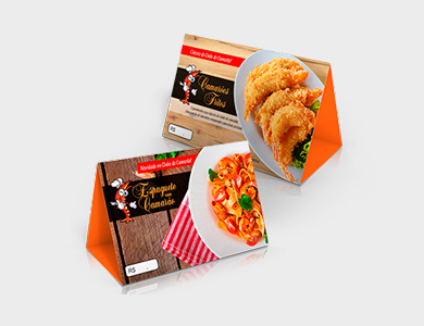 Prisma de Mesa Horizontal Couchê 300g Laminação Fosca 15x10cm - 4x4 - 3000 unid