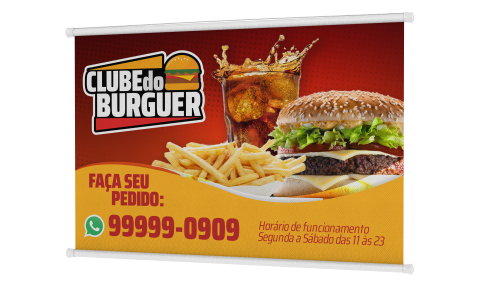 Banner com Bastão Largo 280g 50x70cm - 4x0 - 30 unid